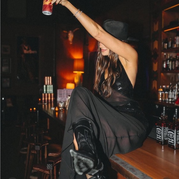 NWT WeWoreWhat Sequin Sheer panel Maxi Dress size 4 - Picture 10 of 12